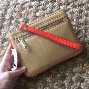 Talbots buttery soft leather wristlet clutch